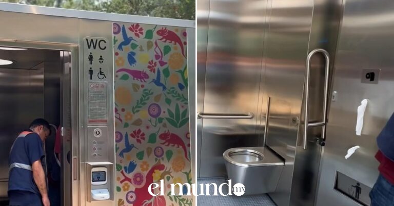 Instalan baños públicos inteligentes en CDMX con decoración de ajolotes para el Mundial 2026