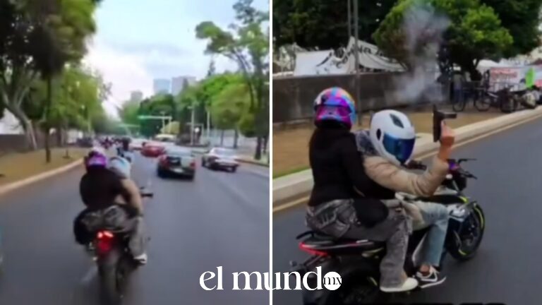 Motociclista dispara al aire frente a la FGR en Paseo de la Reforma; autoridades buscan identificarlo