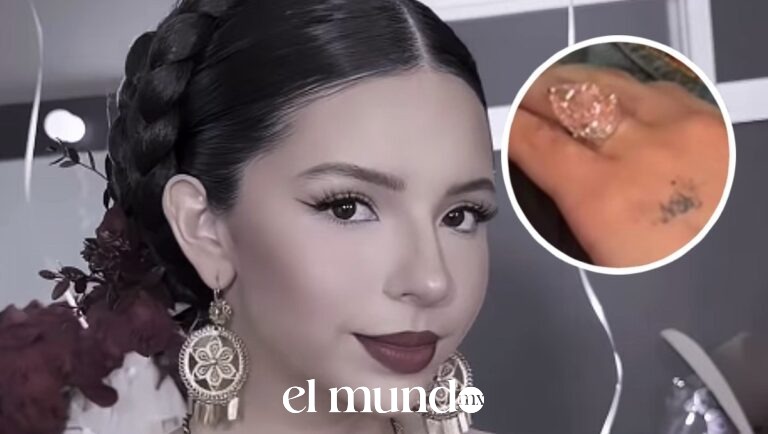 Ángela Aguilar presume anillo con diamante rosa durante concierto de Christian Nodal en la Plaza de Toros