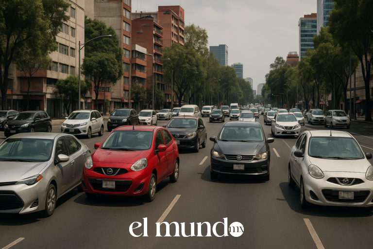 Hoy No Circula CDMX: engomado rosa, placas 7 y 8