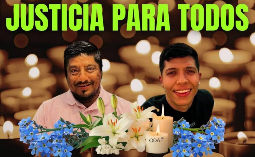 Manifestantes con pancartas exigiendo justicia por mexicanos fallecidos durante operativos de ICE en Estados Unidos