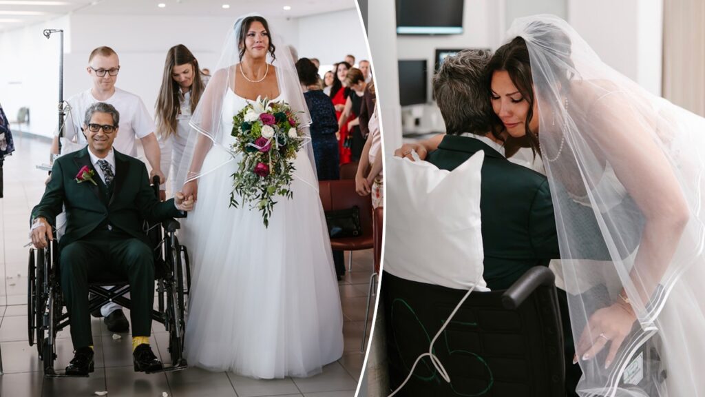 Padre es llevado al altar en camilla hospitalaria para acompañar a su hija en su boda tras cirugía de corazón