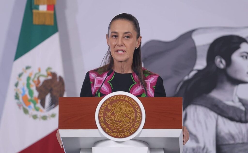 La presidenta Claudia Sheinbaum durante su conferencia matutina en Palacio Nacional el 29 de julio de 2026